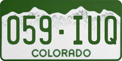 CO license plate 059IUQ