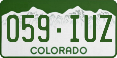 CO license plate 059IUZ