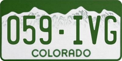 CO license plate 059IVG