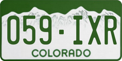 CO license plate 059IXR