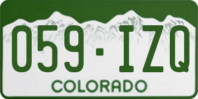 CO license plate 059IZQ