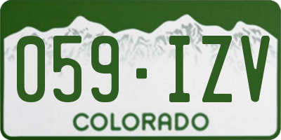 CO license plate 059IZV