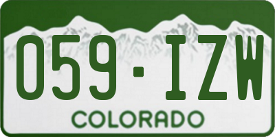 CO license plate 059IZW