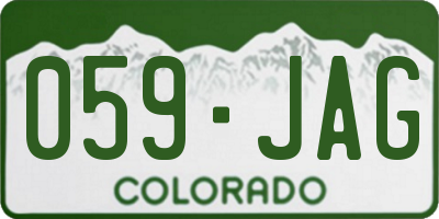 CO license plate 059JAG