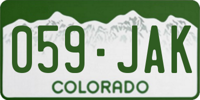 CO license plate 059JAK