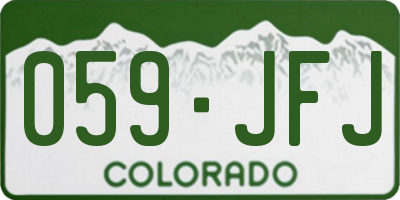CO license plate 059JFJ