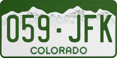 CO license plate 059JFK