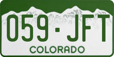 CO license plate 059JFT