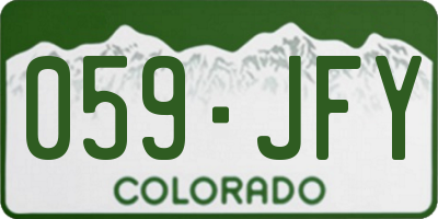 CO license plate 059JFY