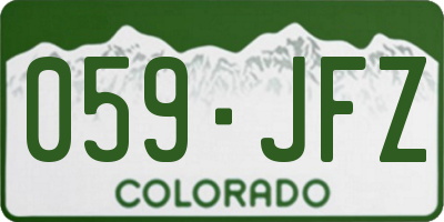 CO license plate 059JFZ