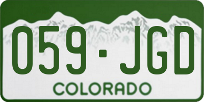 CO license plate 059JGD