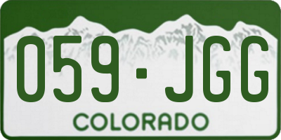 CO license plate 059JGG