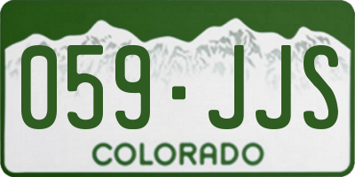 CO license plate 059JJS