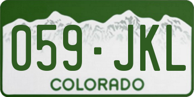 CO license plate 059JKL