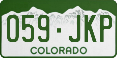 CO license plate 059JKP
