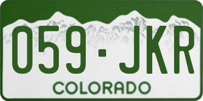 CO license plate 059JKR