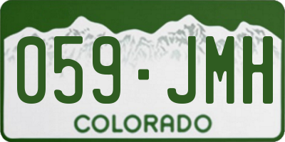 CO license plate 059JMH