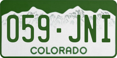 CO license plate 059JNI