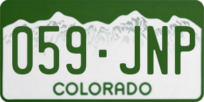 CO license plate 059JNP