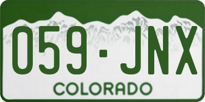CO license plate 059JNX