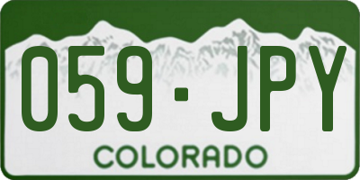CO license plate 059JPY