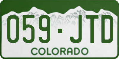 CO license plate 059JTD