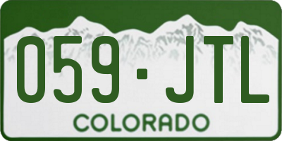 CO license plate 059JTL