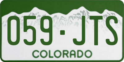 CO license plate 059JTS