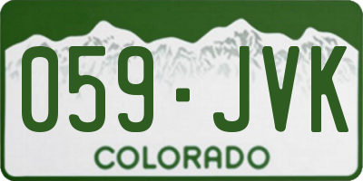 CO license plate 059JVK