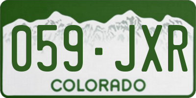 CO license plate 059JXR