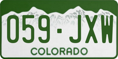 CO license plate 059JXW