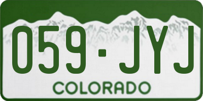 CO license plate 059JYJ