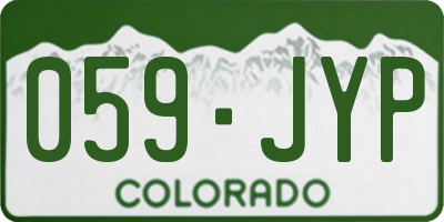 CO license plate 059JYP