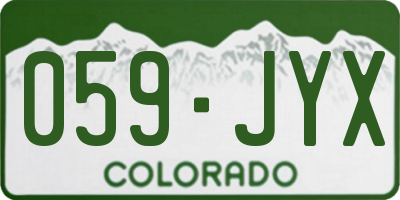 CO license plate 059JYX