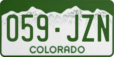 CO license plate 059JZN