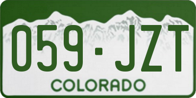 CO license plate 059JZT
