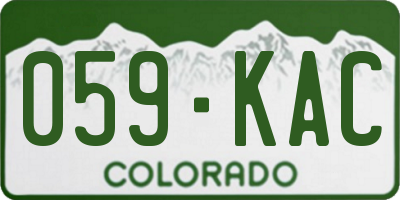 CO license plate 059KAC