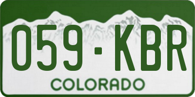 CO license plate 059KBR