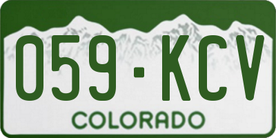 CO license plate 059KCV