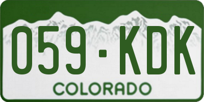 CO license plate 059KDK