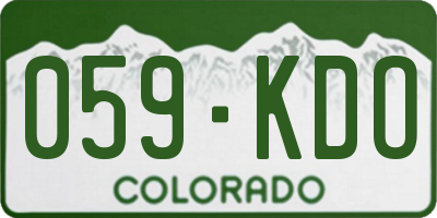 CO license plate 059KDO