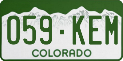 CO license plate 059KEM