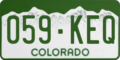 CO license plate 059KEQ