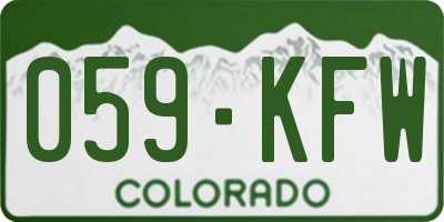 CO license plate 059KFW