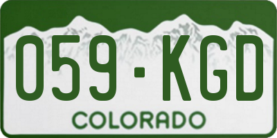 CO license plate 059KGD