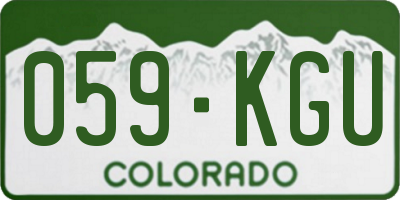 CO license plate 059KGU