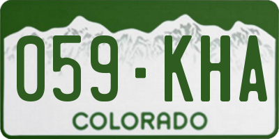 CO license plate 059KHA