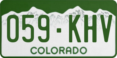 CO license plate 059KHV