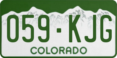 CO license plate 059KJG