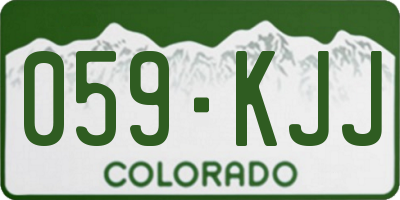 CO license plate 059KJJ